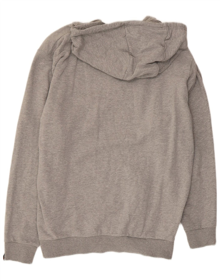 ELLESSE Herren-Kapuzenpullover mit grafischem Print, mittelgraue Colourblock-Baumwolle