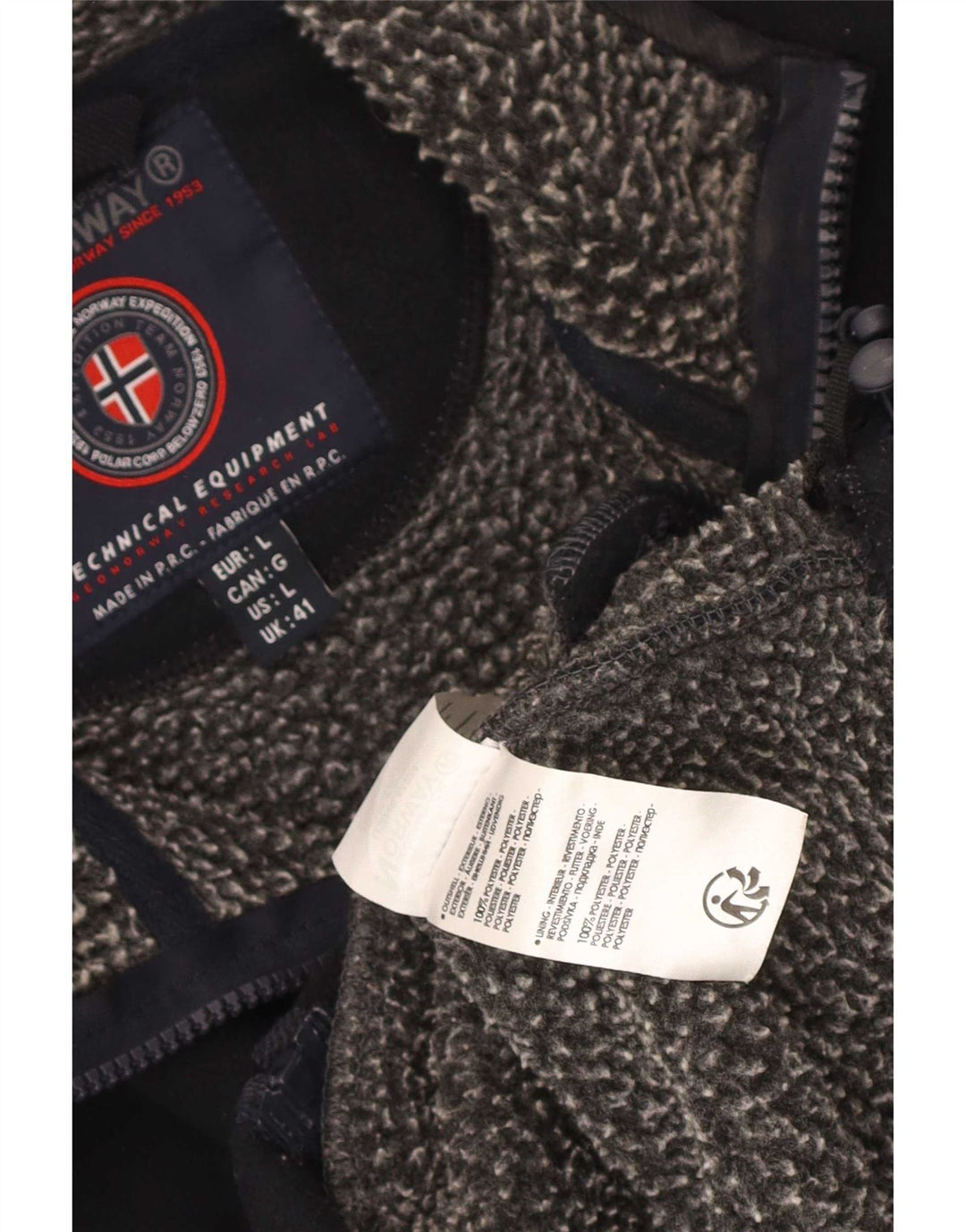 Geographical Norway Herren-Fleecejacke, UK 41, Größe L, Marineblau, Polyester