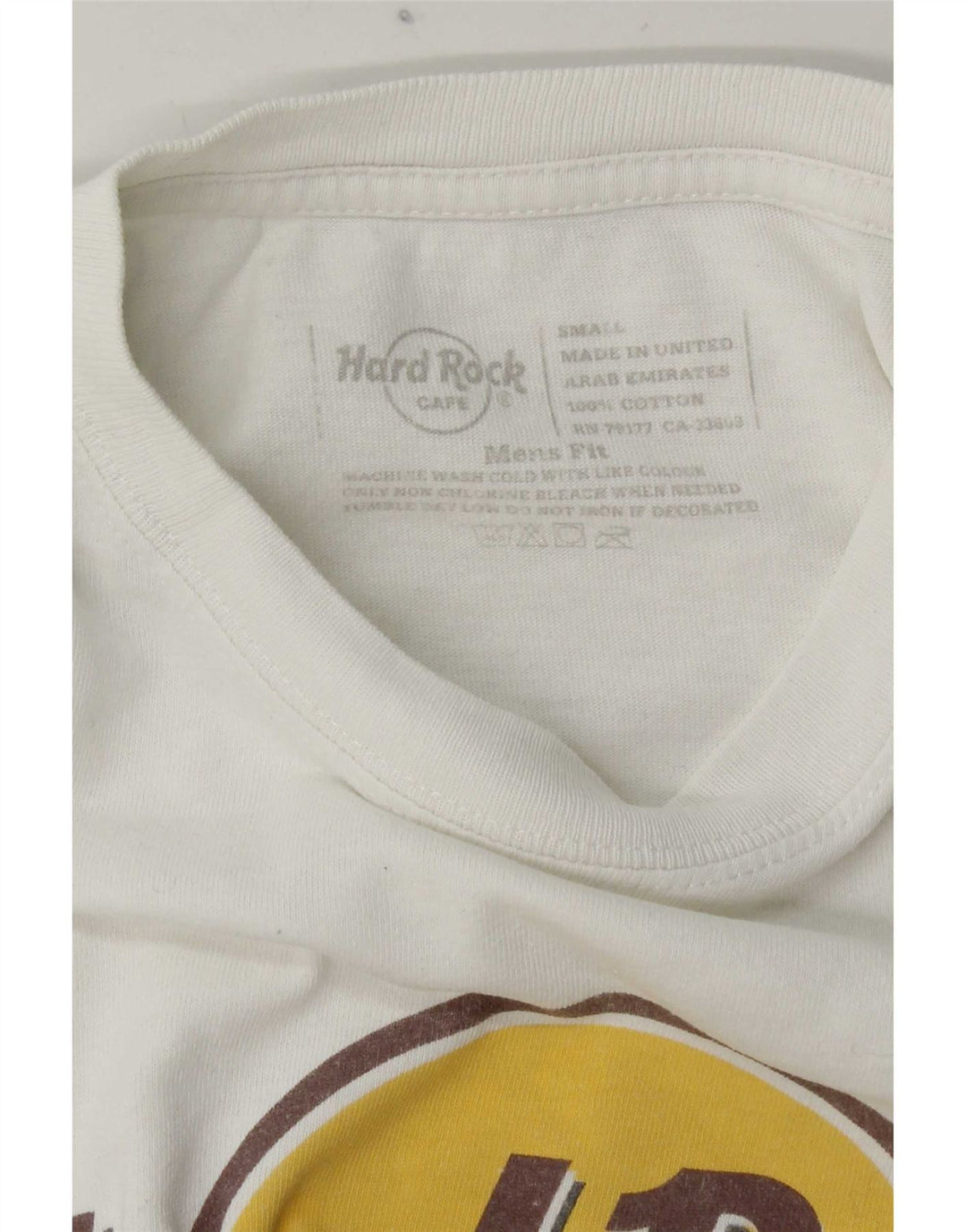 Hard Rock Cafe Herren-T-Shirt mit schöner Grafik, Größe S, aus weißer Baumwolle