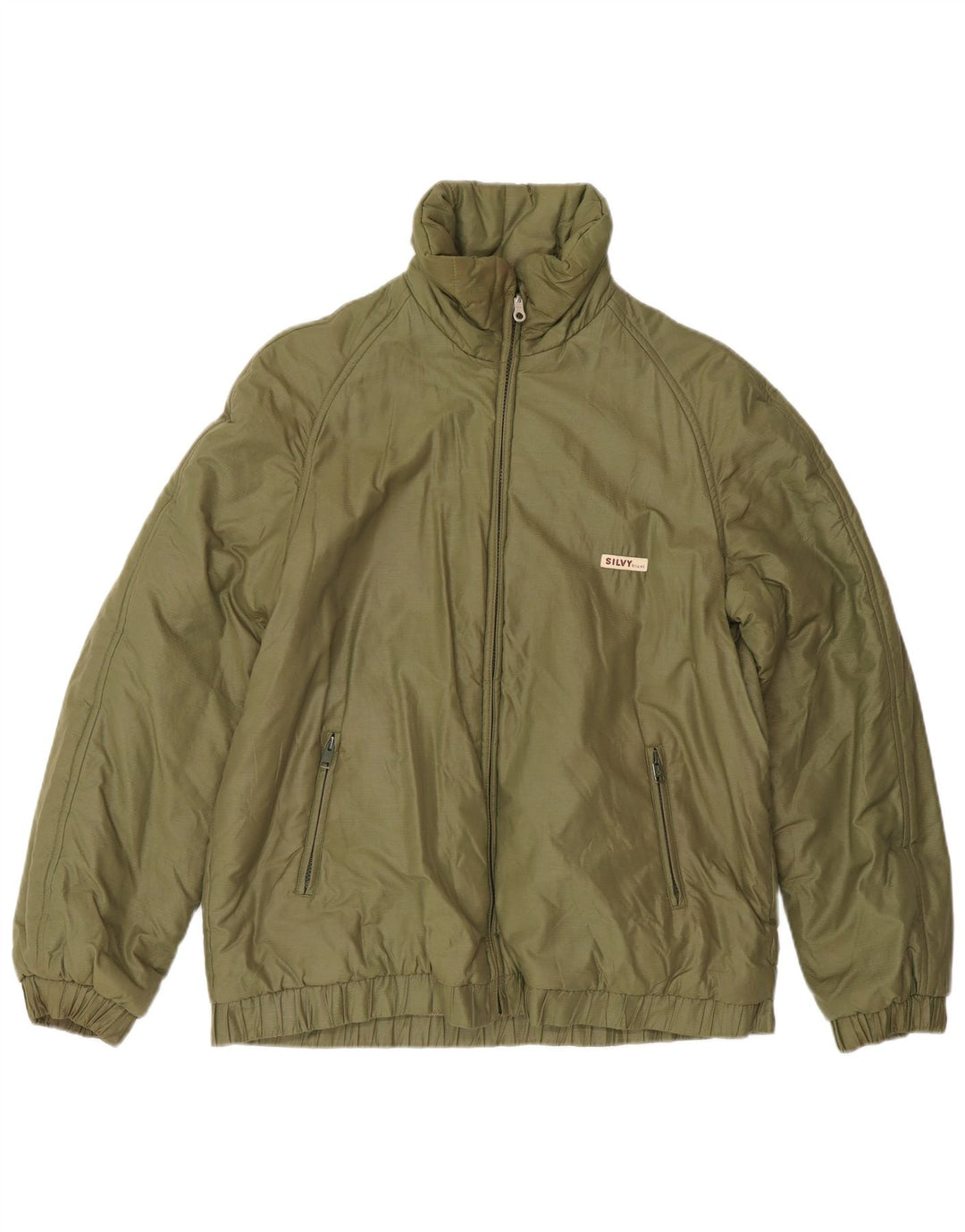 Silvy Herren Wendejacke UK 38 Mittelgrüne geometrische Baumwolle
