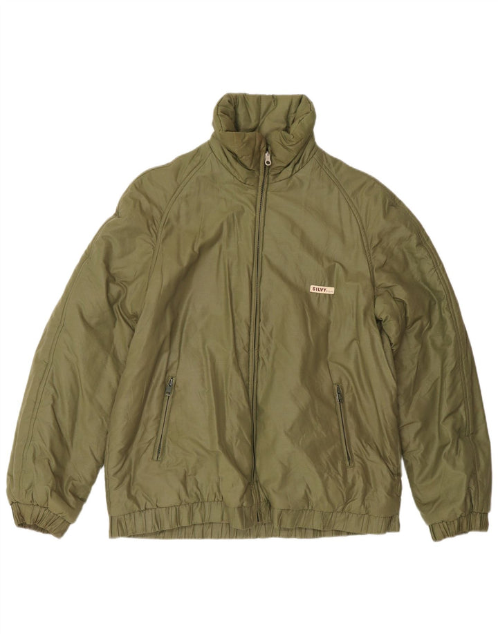 Silvy Herren Wendejacke UK 38 Mittelgrüne geometrische Baumwolle