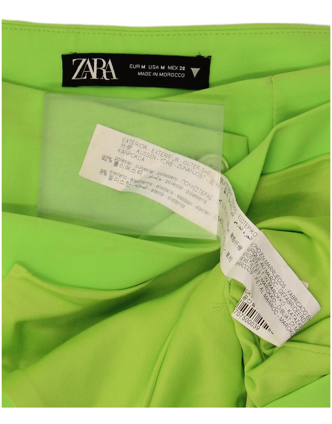 Zara Damen Asymmetrischer Rock Medium W28 Grün Polyester