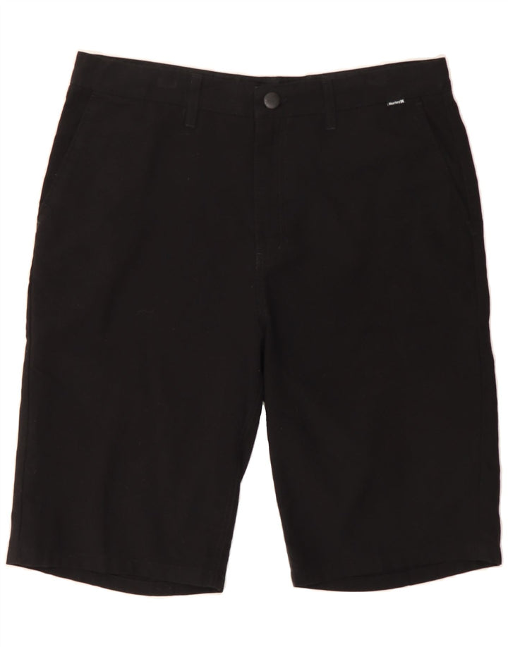 HURLEY Mens Chino Shorts  W32 Medium Black Polyester Vintage Hurley and Second-Hand Hurley from Messina Hembry 