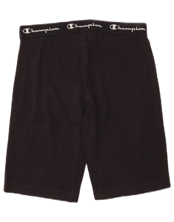 CHAMPION Damen Graphic Sport Shorts UK 12 Mittelschwarze Baumwolle