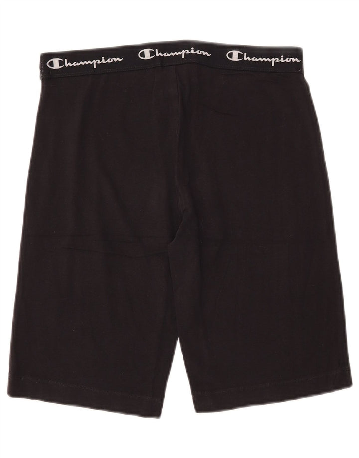 CHAMPION Damen Graphic Sport Shorts UK 12 Mittelschwarze Baumwolle