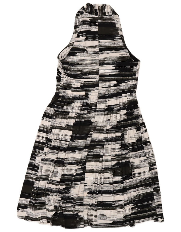 Calvin Klein Damen A-Linien-Kleid UK 10 Small Schwarz gestreift Modern