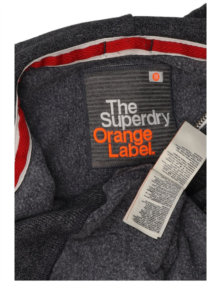 Superdry Herren-Kapuzenpullover mit Reißverschluss, mittelgrau gefleckte Baumwolle
