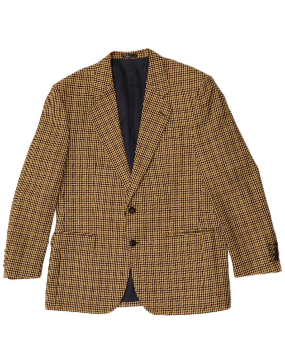 Caracciolo Herren 2-Knopf-Blazerjacke IT 52 XL Brauner Hahnentritt