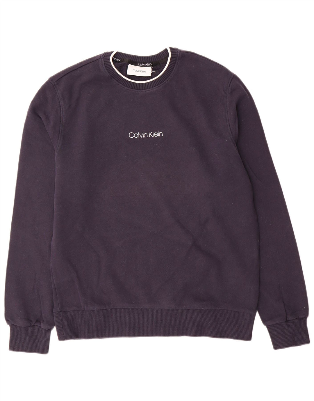 Calvin Klein Herren-Sweatshirt-Pullover, mittelmarineblaue Baumwolle