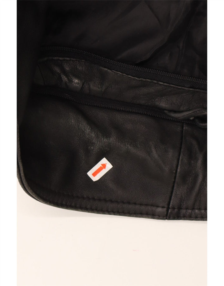 Vintage Herren Ledermantel UK 42 XL Schwarz