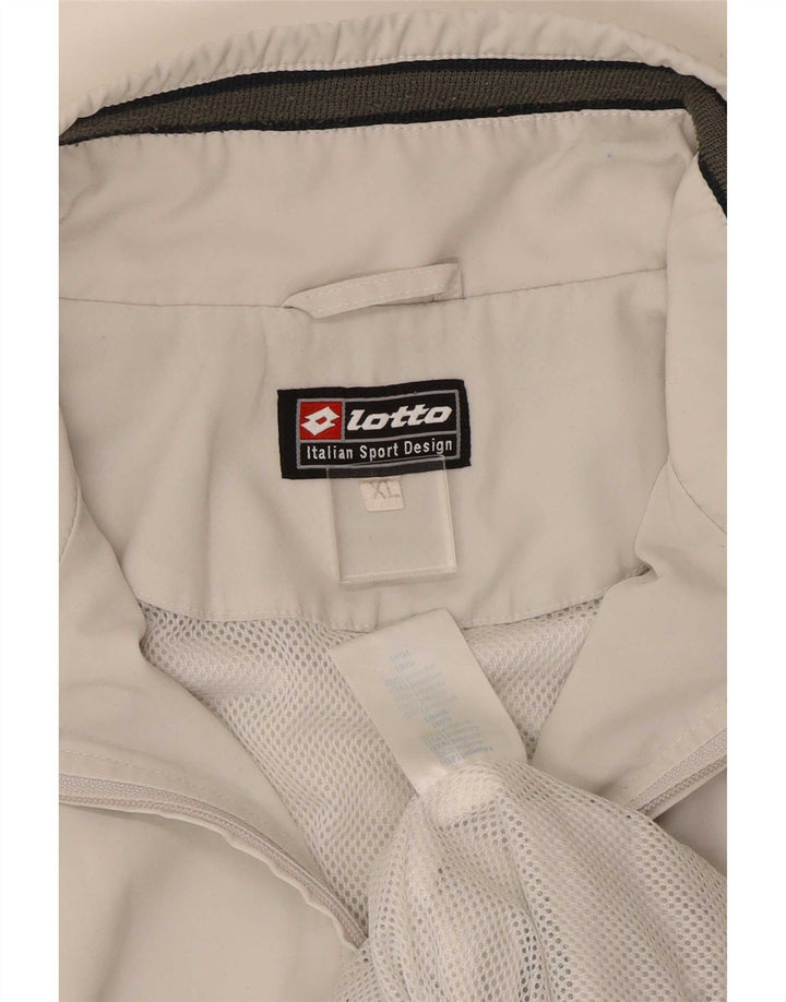 Lotto Herren-Trainingsanzug-Oberteil, Jacke, XL, weiß gestreift, Polyester