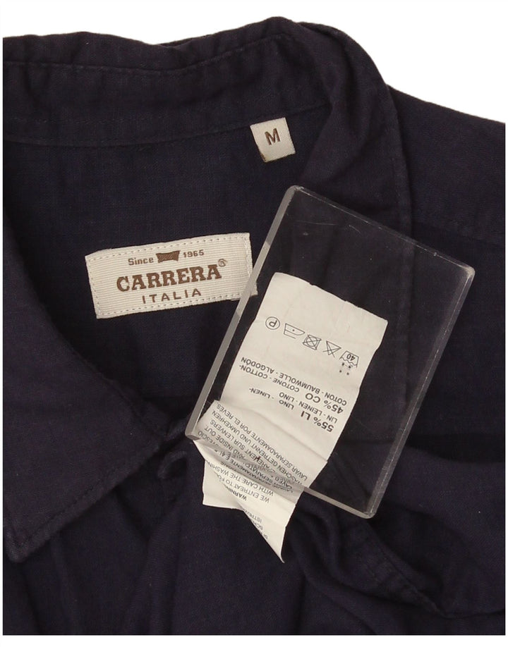 Carrera Herrenhemd Medium Marineblau Leinen