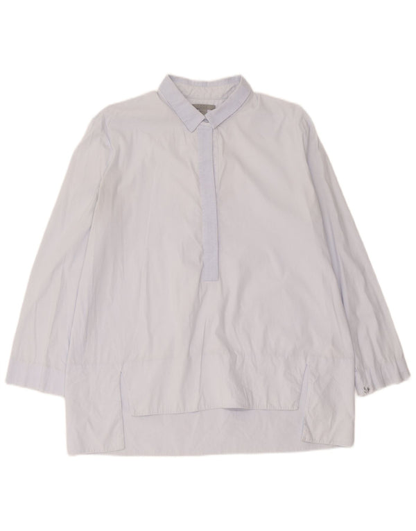 Cos Damen Pullover-Shirt EU 44 XL Blaue Baumwolle