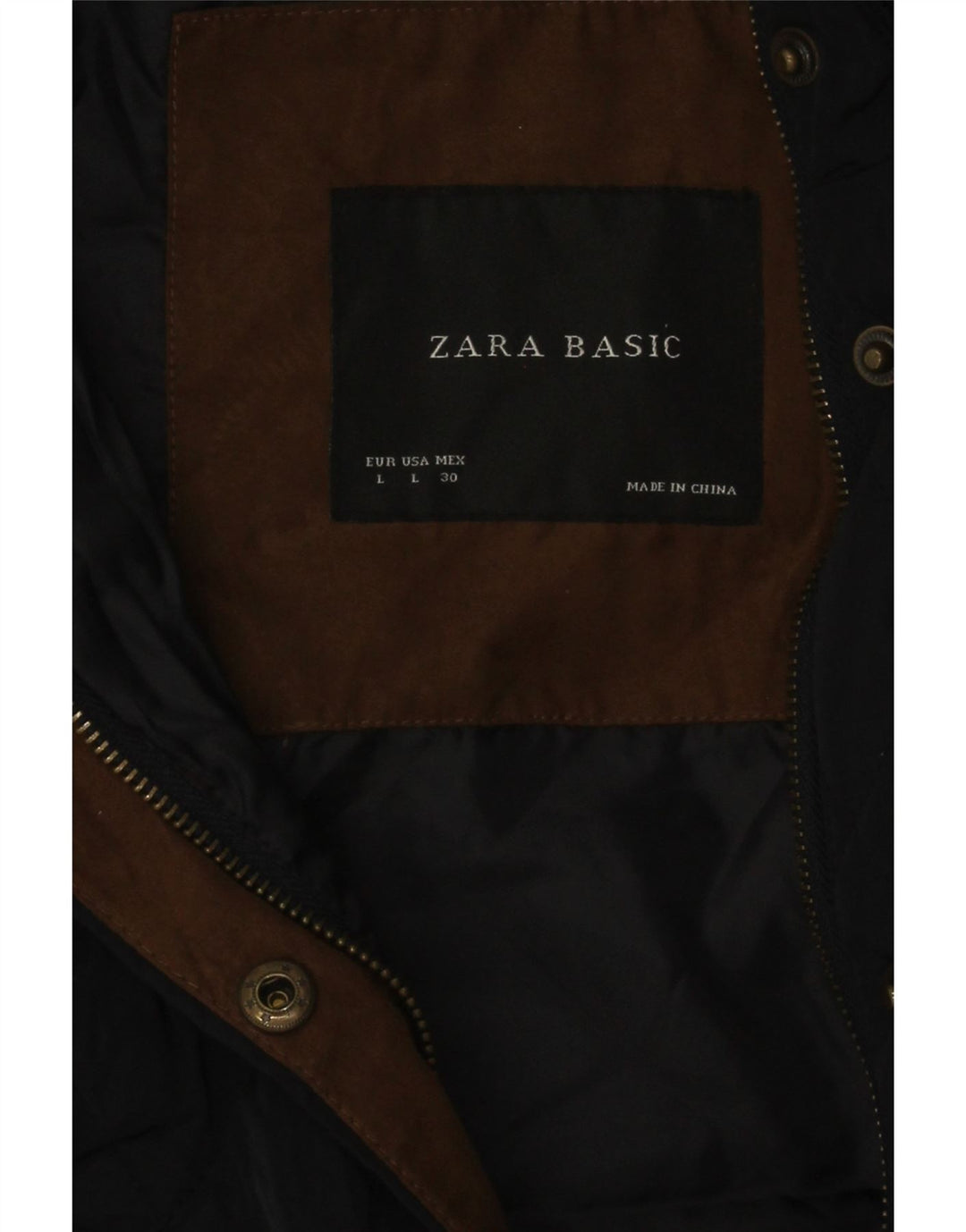 Zara Damen Steppweste UK 14 Large Marineblau Colourblock Polyester