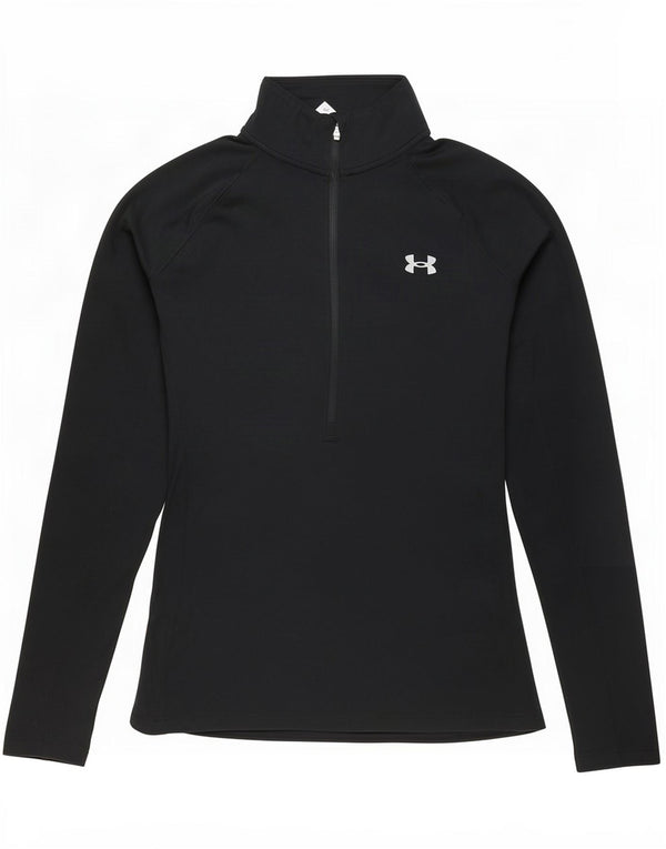 Under Armour Damen Heat Gear Graphic Pullover Trainingsanzug Top UK 6 XS Schwarz