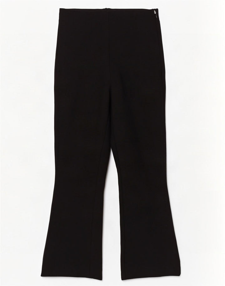 Zara Damen Bootcut-Hose mit kurzem Schnitt, Größe S, W26, L26, schwarze Viskose