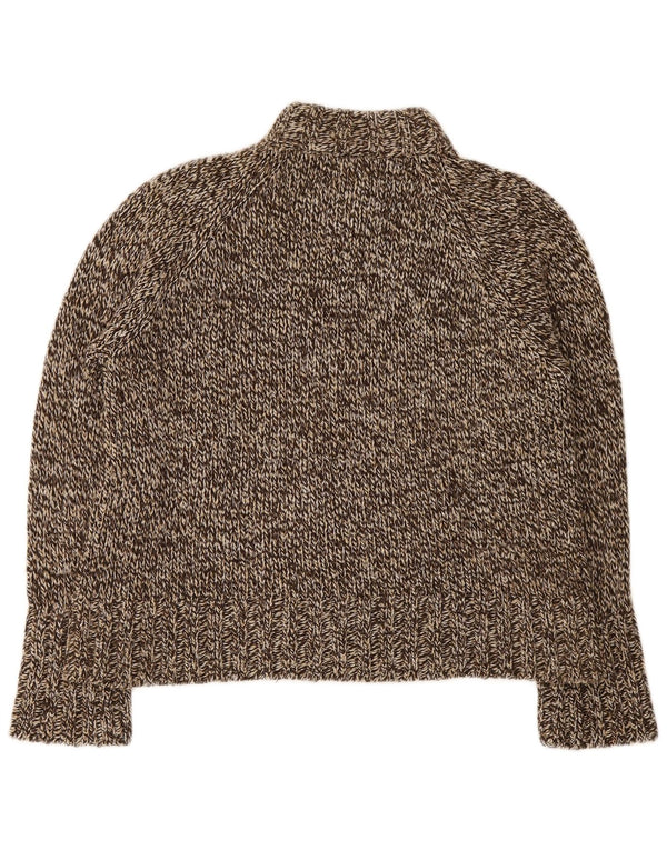 Essentials Damen-Cardigan-Pullover UK 18/20 XL Braun geflecktes Acryl