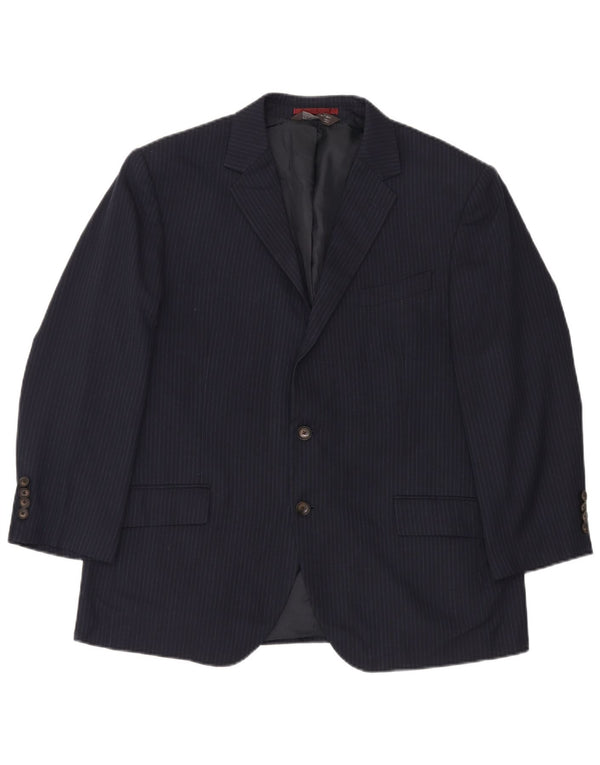 Marks & Spencer Herren-Blazer mit 2 Knöpfen, UK 44, XL, Marineblau, Nadelstreifen