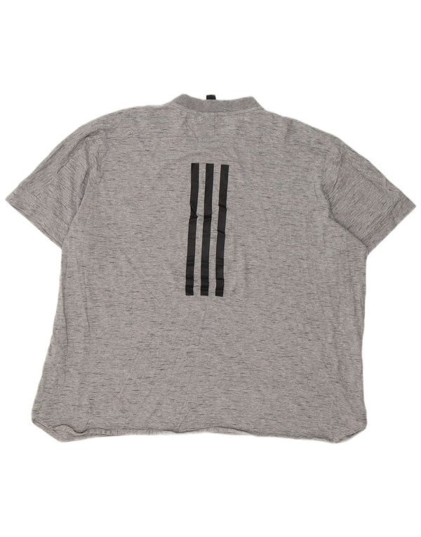 Adidas Herren T-Shirt Top 2XL Grau gefleckte Baumwolle