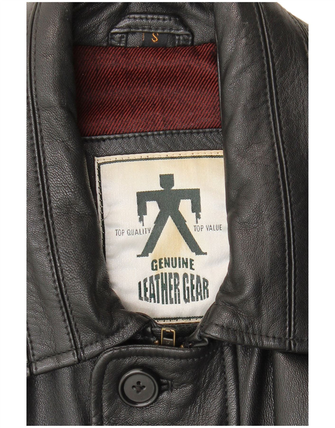VINTAGE Herren Ledermantel Kleines schwarzes Leder