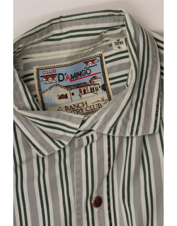 CLUB D'AMINGO Mens Shirt Size 39/40 Medium Green Striped Cotton Vintage Club D'Amingo and Second-Hand Club D'Amingo from Messina Hembry 