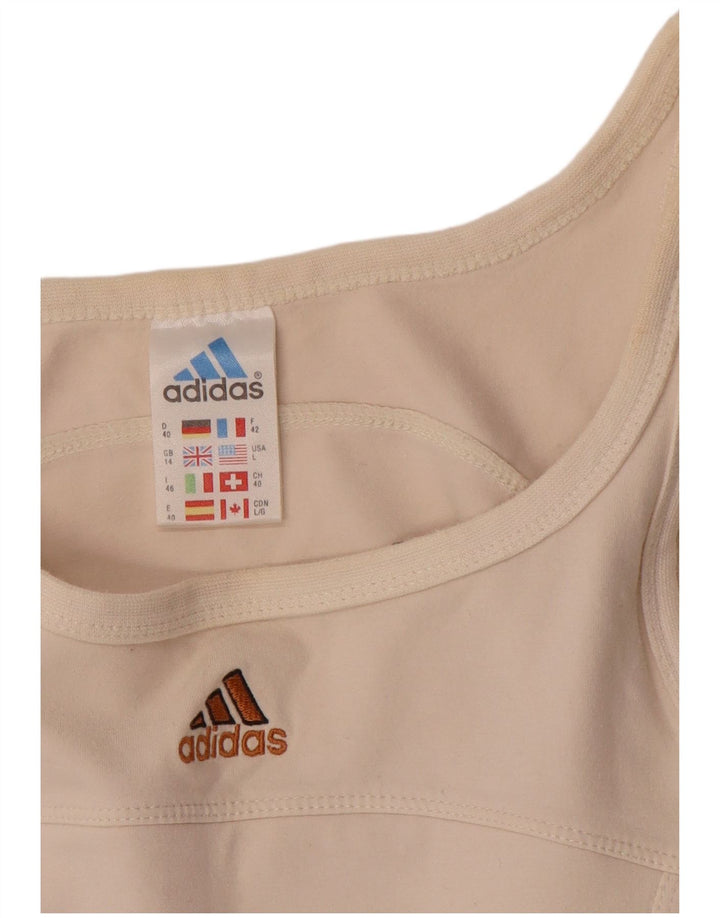 ADIDAS Damen Weste Top UK 14 Medium Off White Polyester