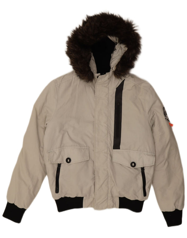 Superdry Herren Everest Mountain Parka Bomberjacke UK 40 Large Weiß