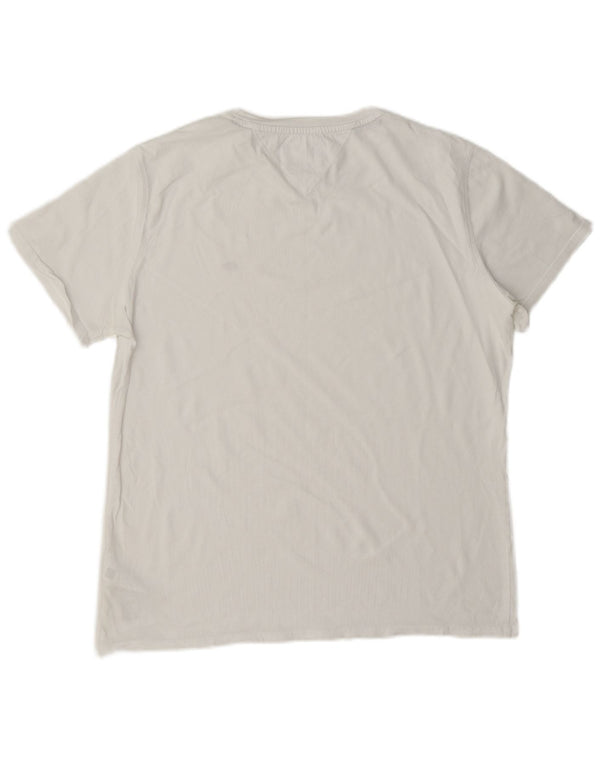 Tommy Hilfiger Damen T-Shirt Top UK 16 Large Weiße Baumwolle