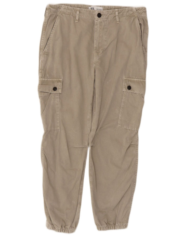Zara Damen Joggers Cargohose EU 38 Small W28 L26 Beige