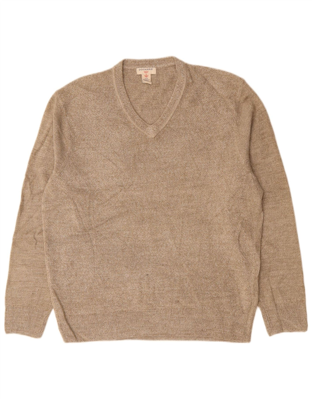 DOCKERS Herren-Pullover mit V-Ausschnitt, groß, beige, Acryl