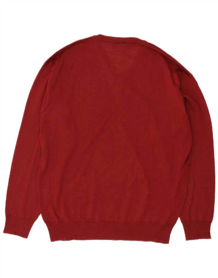 BEXLEYS Herren-Pullover mit V-Ausschnitt IT 56 2XL Burgunderrote Wolle
