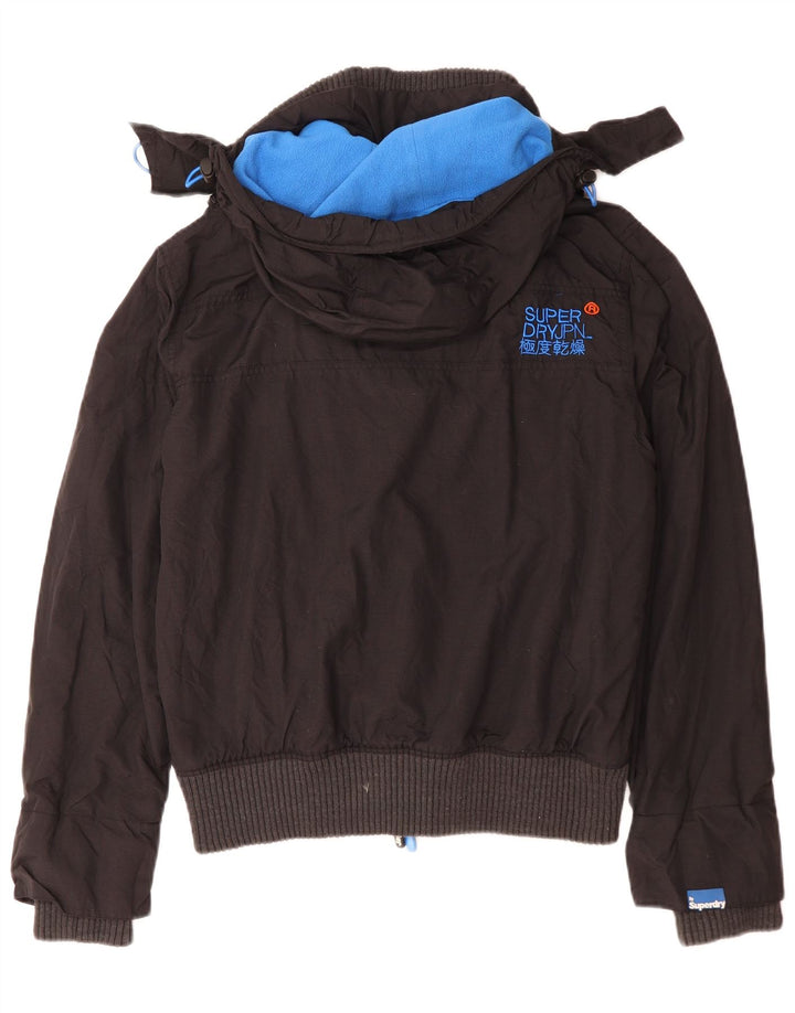 Superdry Herren Windbomber Kapuzen-Windbreakerjacke UK 40 Large Schwarz