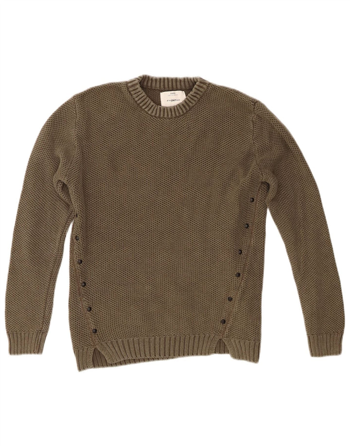 Zara Jungen-Pullover mit Rundhalsausschnitt, 9–10 Jahre, Khaki