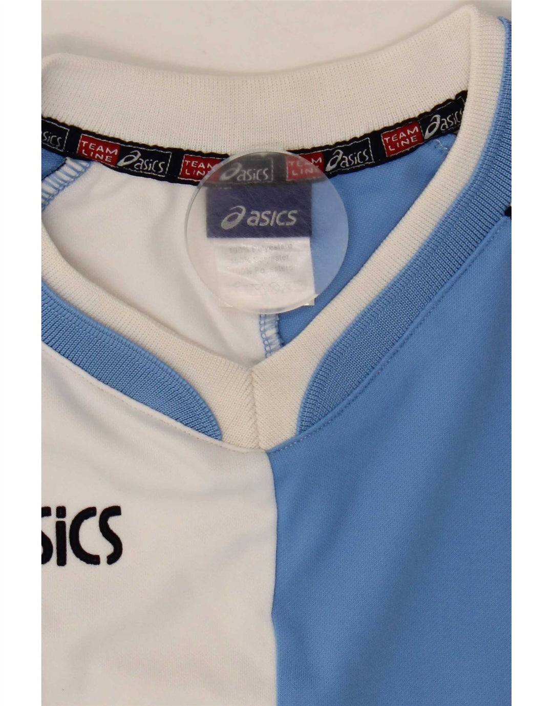Asics Herren Grafik-T-Shirt-Oberteil Mittelblaues Colourblock-Polyester