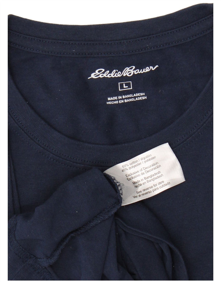 EDDIE BAUER Herren T-Shirt Top Large Marineblau Baumwolle