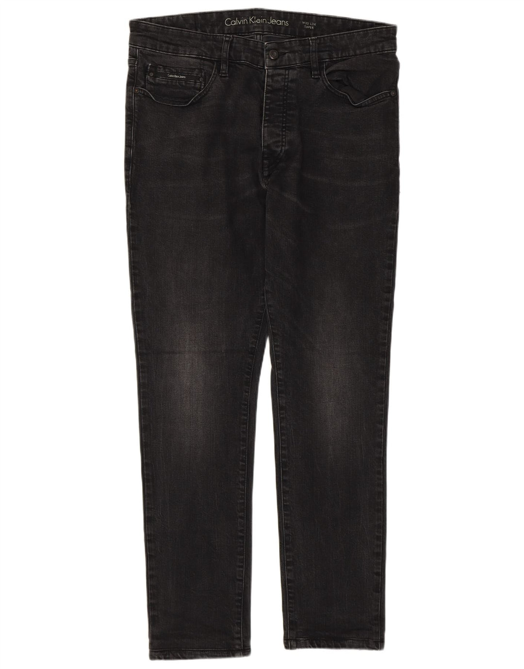 Calvin Klein Herren Tapered Jeans W33 L29 Graue Baumwolle