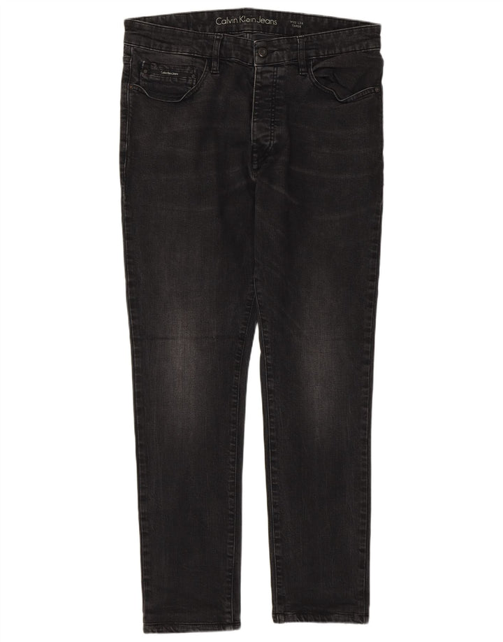 Calvin Klein Herren Tapered Jeans W33 L29 Graue Baumwolle