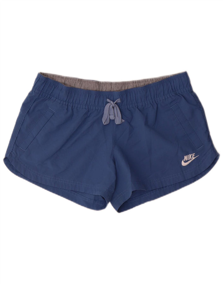 NIKE Damen Sportshorts US 12/14 Large Blau Polyester