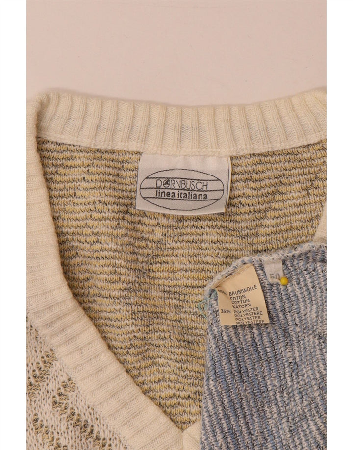 Dornbusch Herren-Pullover mit V-Ausschnitt IT 50 Medium Mehrfarbig Geometrisch
