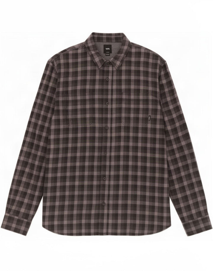 Vans Tailored Fit Flanellhemd für Herren, XL, Schwarz, Gingham-Baumwolle