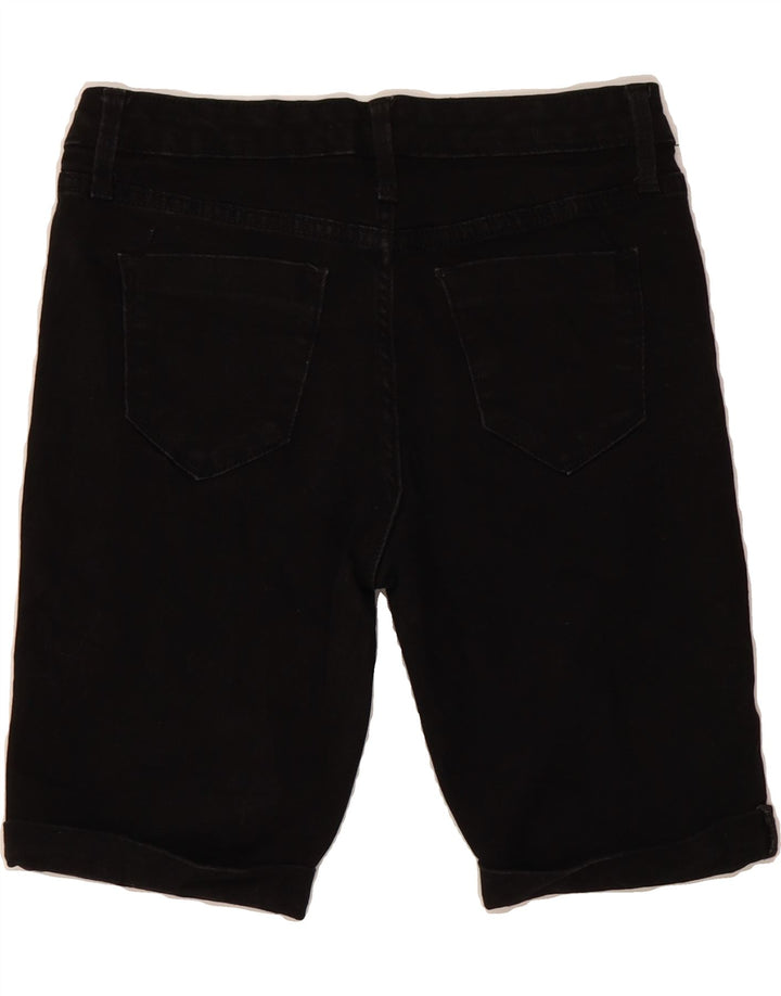 MOSSIMO Womens Bermuda Mid Rise Denim Shorts US 4 Small W27  Black Cotton Vintage Mossimo and Second-Hand Mossimo from Messina Hembry 