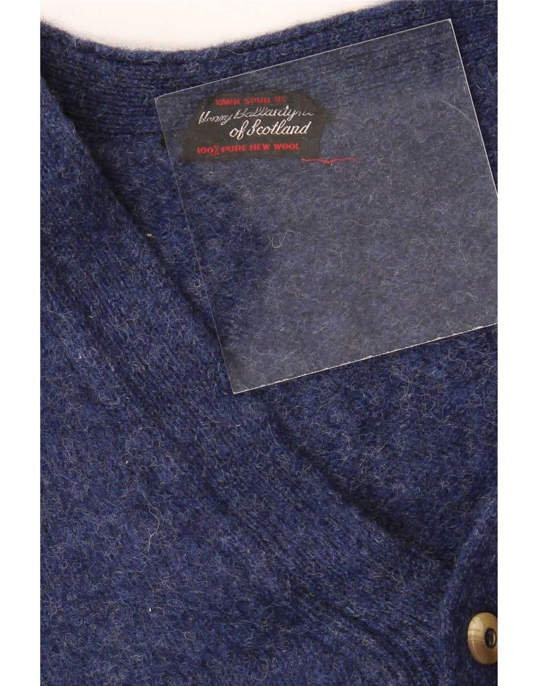Vintage Herren Cardigan Pullover Medium Marineblau Schurwolle