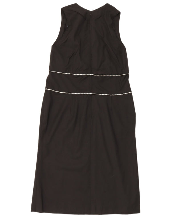 Vintage Damen Ärmelloses Etuikleid UK 4 XS Schwarz