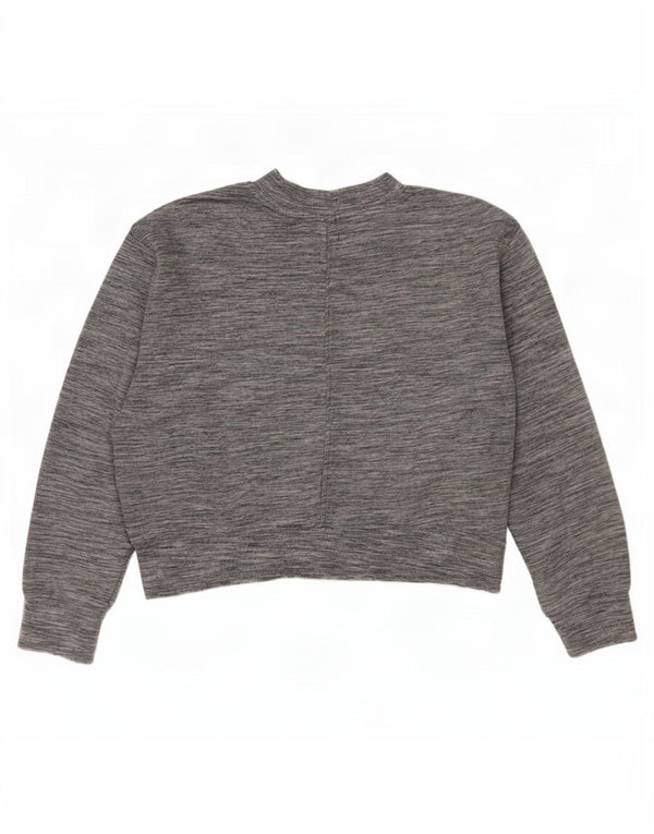 Calvin Klein Damen Graphic Crop Sweatshirt Pullover UK 18 XL Grau meliert