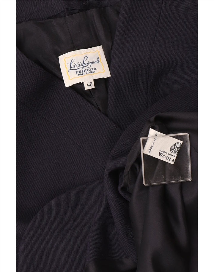 Luisa Spagnoli Damen Zweireihige Blazerjacke IT 46 Large Marineblau