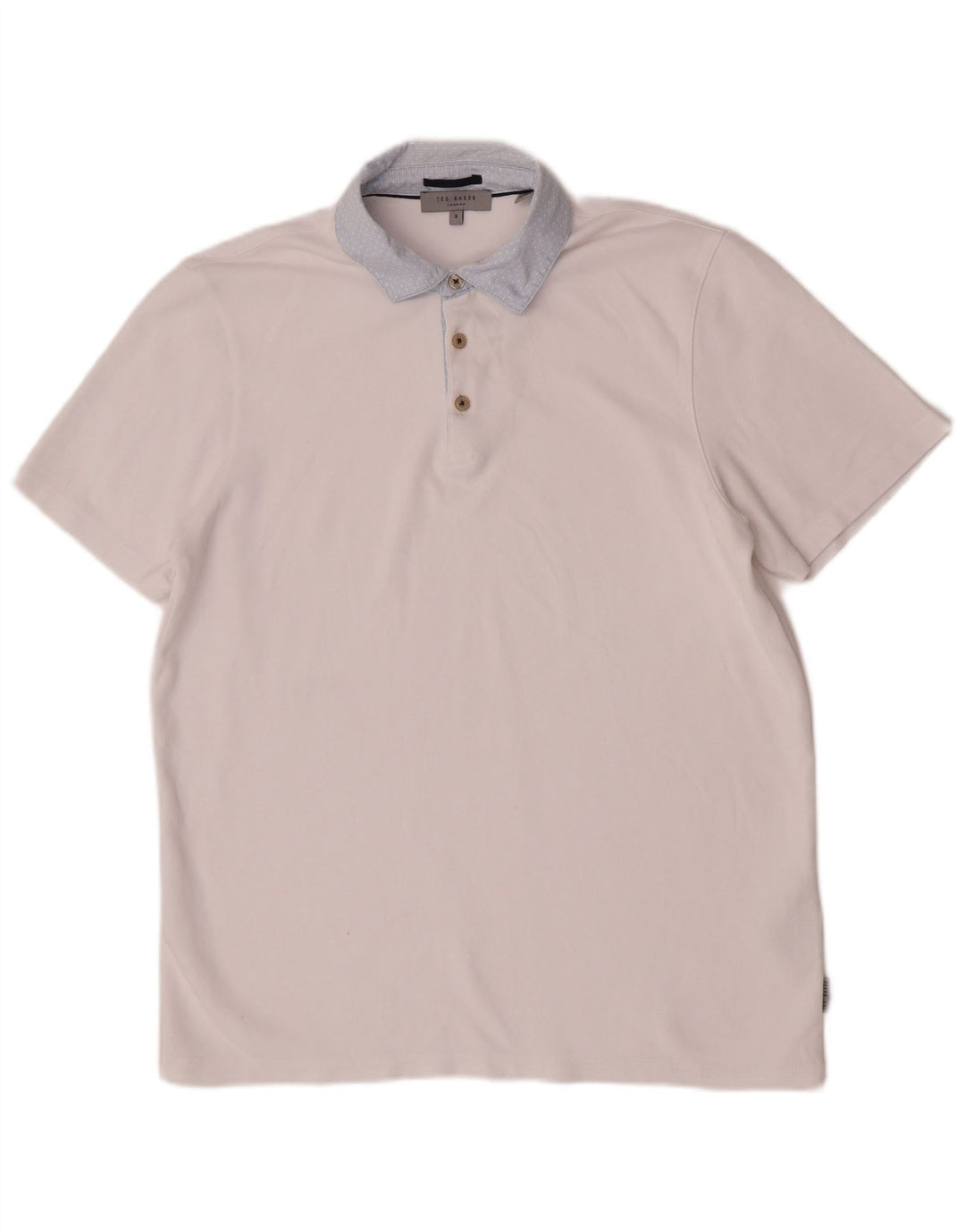 Ted Baker Herren-Poloshirt, Größe 3, mittelweiße Viskose