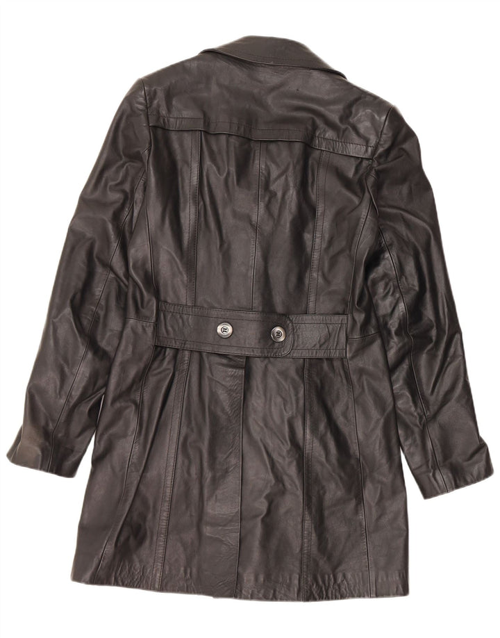 VINTAGE Herren Ledermantel IT 48 Mittelschwarzes Leder