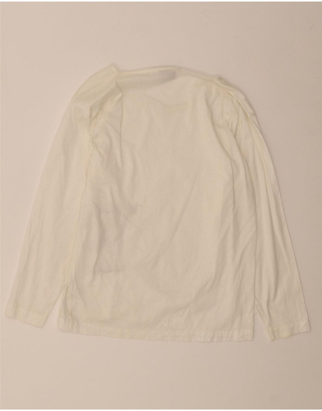 GIANFRANCO FERRE Womens Graphic Top Long Sleeve IT 42 Medium White Cotton Vintage Gianfranco Ferre and Second-Hand Gianfranco Ferre from Messina Hembry 