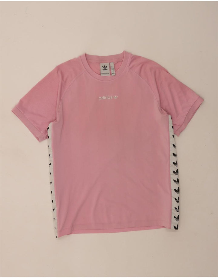 Adidas Herren-T-Shirt mit Grafik, groß, rosa, Farbblock-Polyester
