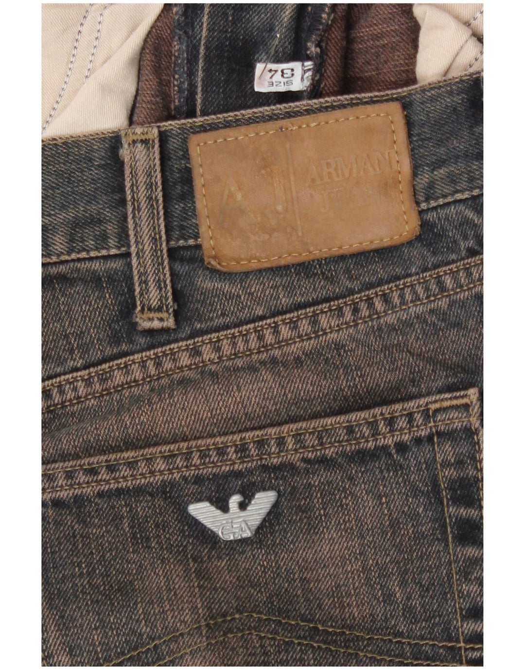 Armani Damen Bootcut-Jeans W34 L32 Marineblaue Baumwolle